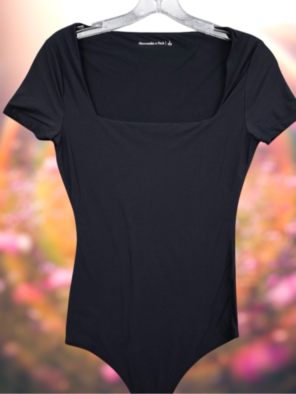 ✨Abercrombie & Fitch✨ Black Square-Neck Short Sleeve Bodysuit
